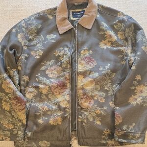 Abercrombie & Fitch Floral Print Jacket - Gray and Brown